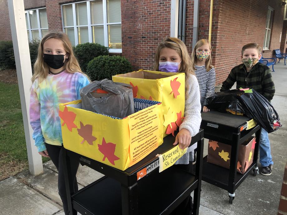 The W.B. Beam Intermediate student council sponsored a holiday food drive and collected items for the St. John Lutheran Church community food pantry. 